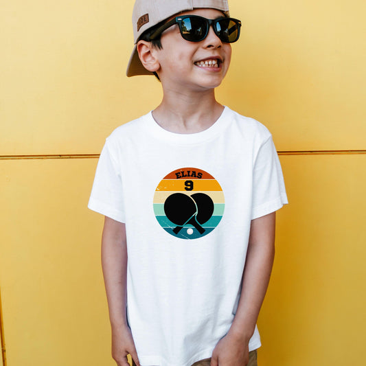 Tischtennis Geburtstagsshirt für Jungen – personalisiert mit Name & Zahl - Ansicht 2