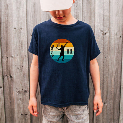 Tennis Shirt für Kinder - personalisiert mit Name & Zahl - Tennisspieler Geburtstagsshirt - Ansicht 2