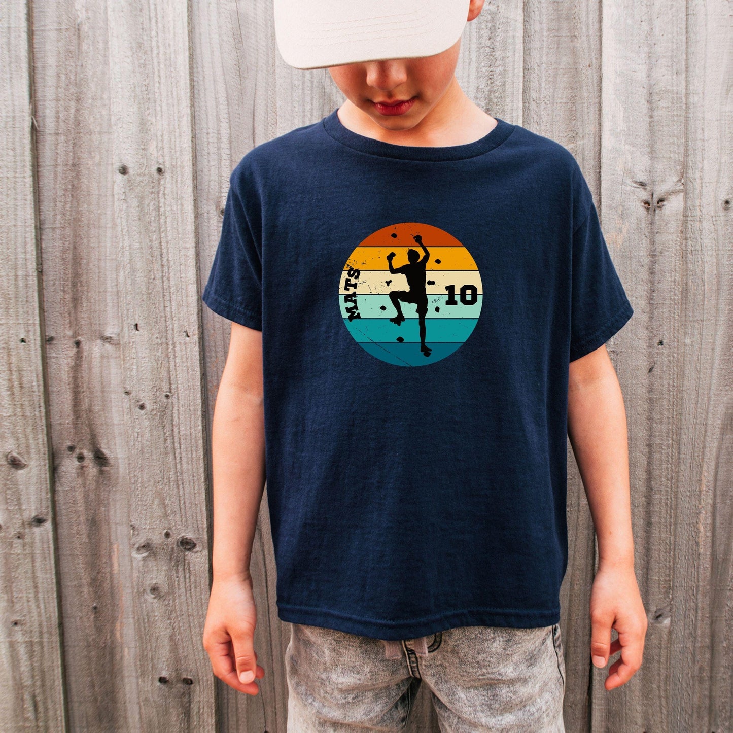 Bouldern Shirt für Jungen - personalisiert mit Name & Zahl - Boulder Geburtstagsshirt - auch für Erwachsene