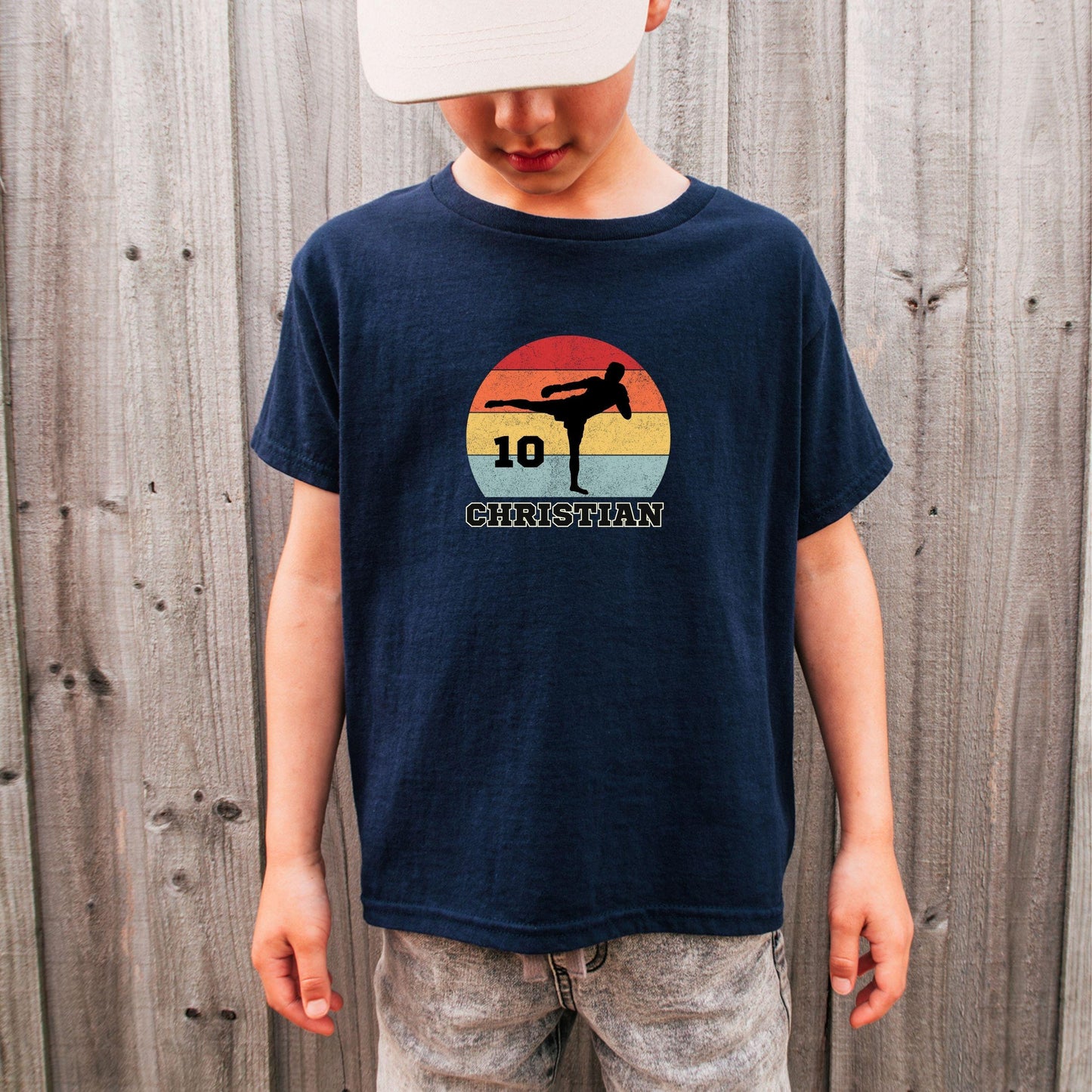 Karate Judo Shirt für Kinder - personalisiert mit Name & Zahl - auch für Erwachsene
