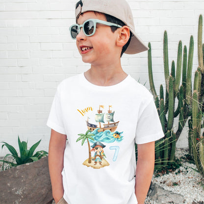 Piraten Shirt für Kinder - personalisiert mit Name & Zahl - Ansicht 3