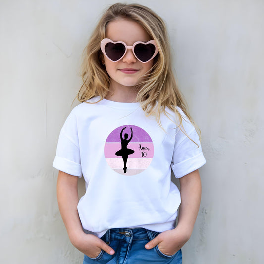 Ballett Geburtstagsshirt für Mädchen – personalisiert mit Name & Zahl - Ansicht 2