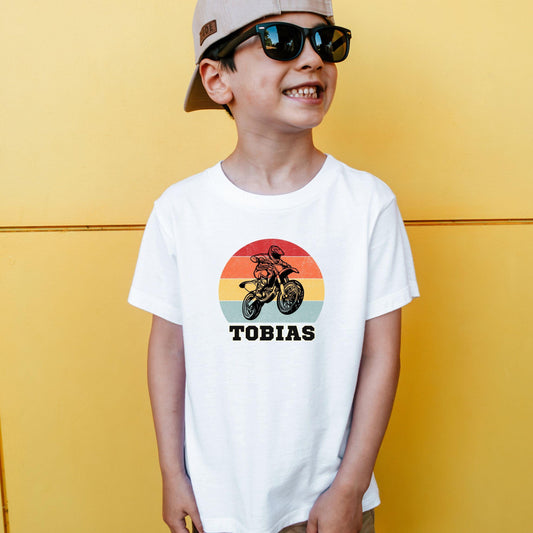 Motocross Shirt für Kinder - personalisiert mit Name - MX Dirt Bike Geburtstagsshirt - Ansicht 2