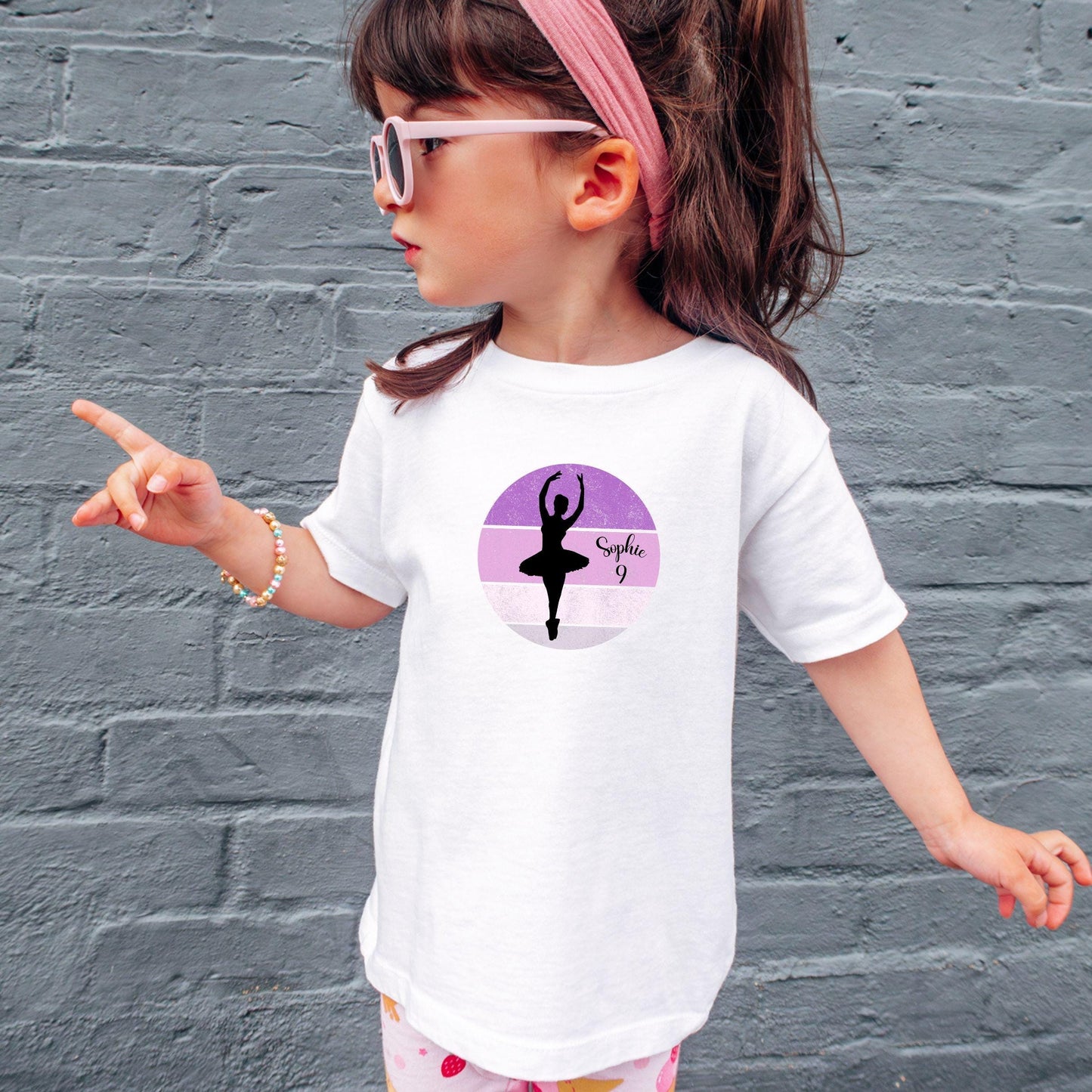 Ballett Geburtstagsshirt für Mädchen – personalisiert mit Name & Zahl - auch für Erwachsene