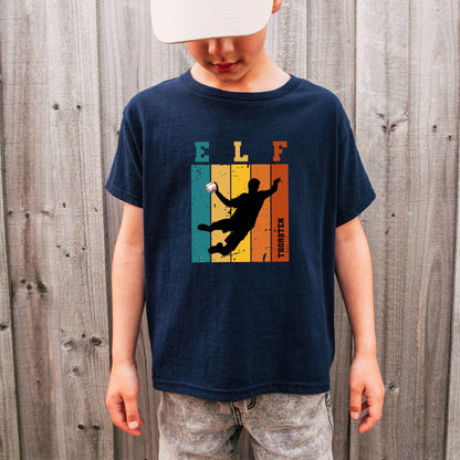 Handball Geburtstagsshirt Retro-Stil für Kinder - personalisiert mit Name & Zahl - Handballer Shirt - Ansicht 3