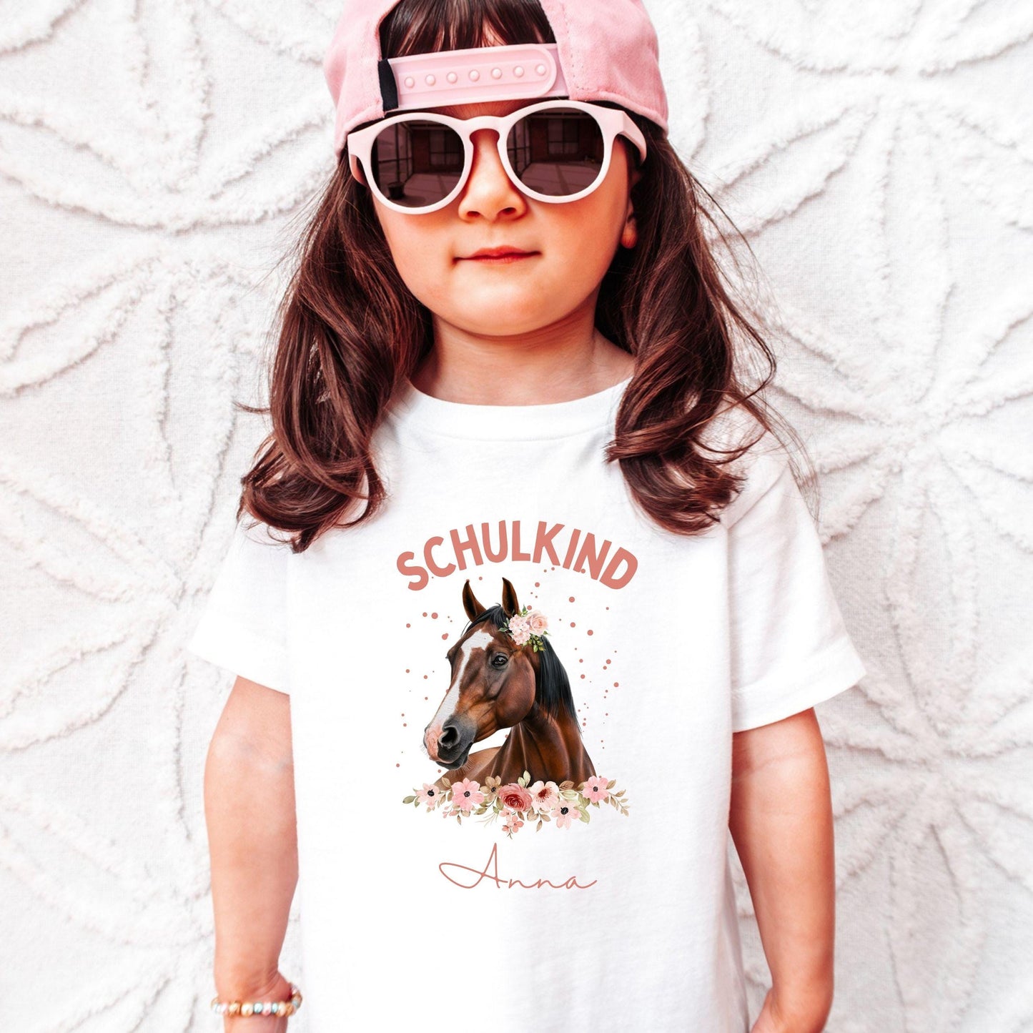 Pferd Schulkind T-Shirt – personalisiert mit Name