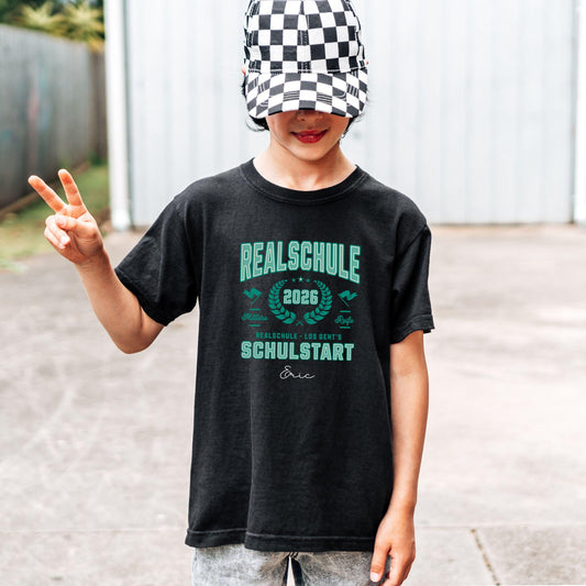 Realschule Schulstart 2026 personalisiert mit Name & Schuljahr - T-Shirt Weiterführende Schule - Ansicht 2