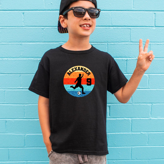 Fußball Geburtstag Shirt Kinder – personalisiert mit Name & Zahl - Ansicht 2