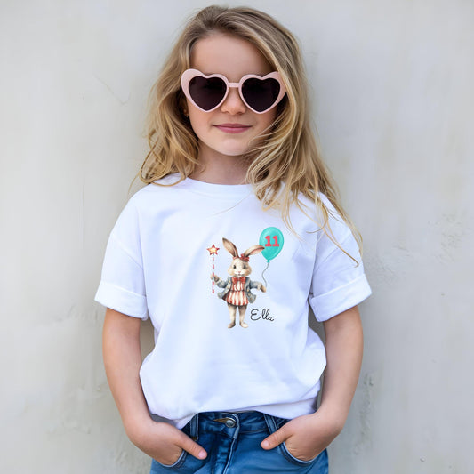 Zirkus Hase Geburtstagsshirt für Kinder - Personalisiert mit Name & Zahl - Ansicht 2