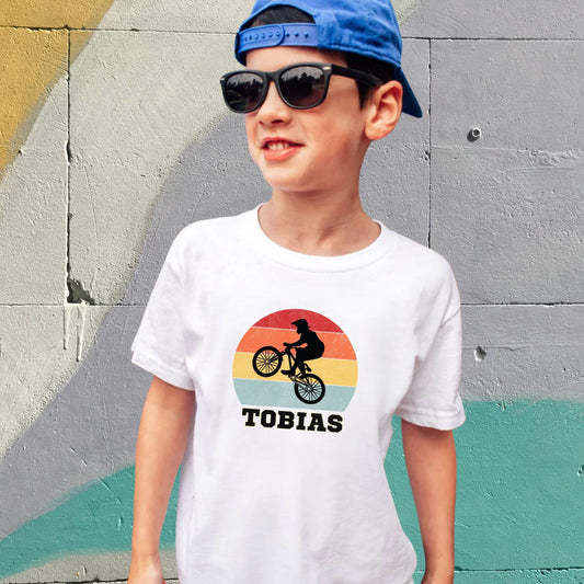 Mountainbike Fahrrad Shirt für Kinder – personalisiert mit Name – Downhill MTB Geburtstagsshirt - Ansicht 2