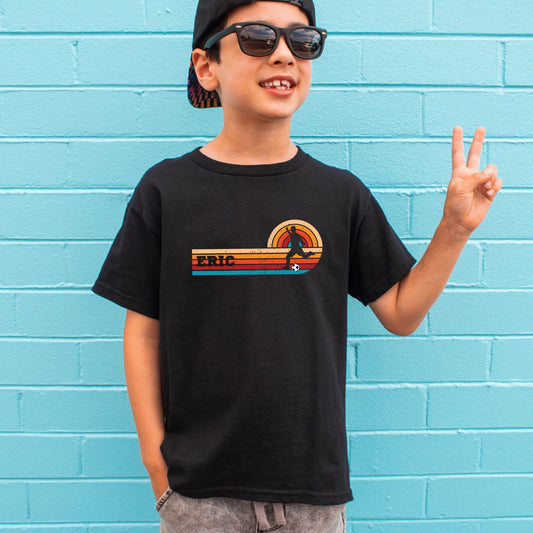 Vintage Fußball Geburtstag Shirt Kinder – personalisiert mit Name - Ansicht 2