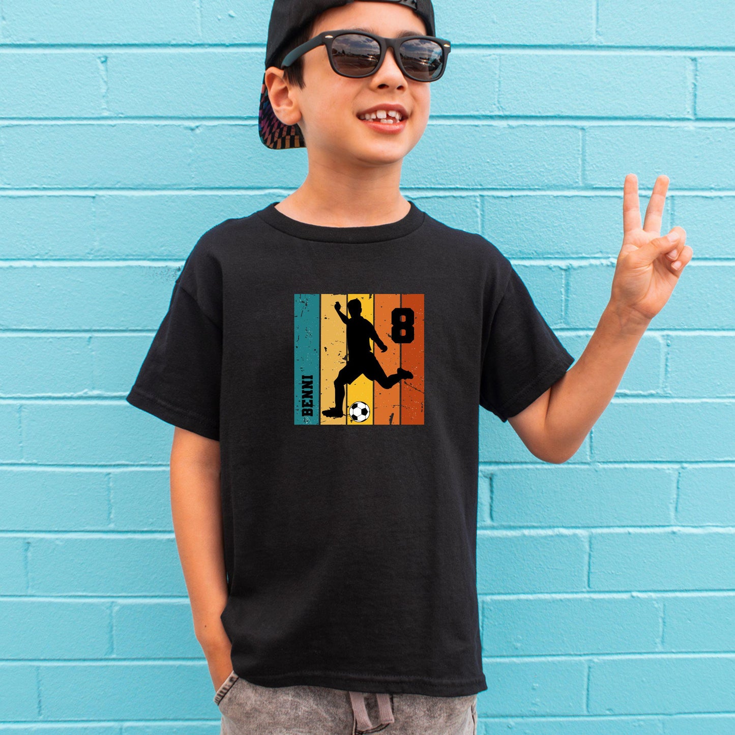 Fußball Geburtstag Shirt Kinder – personalisiert mit Name & Zahl - auch für Erwachsene