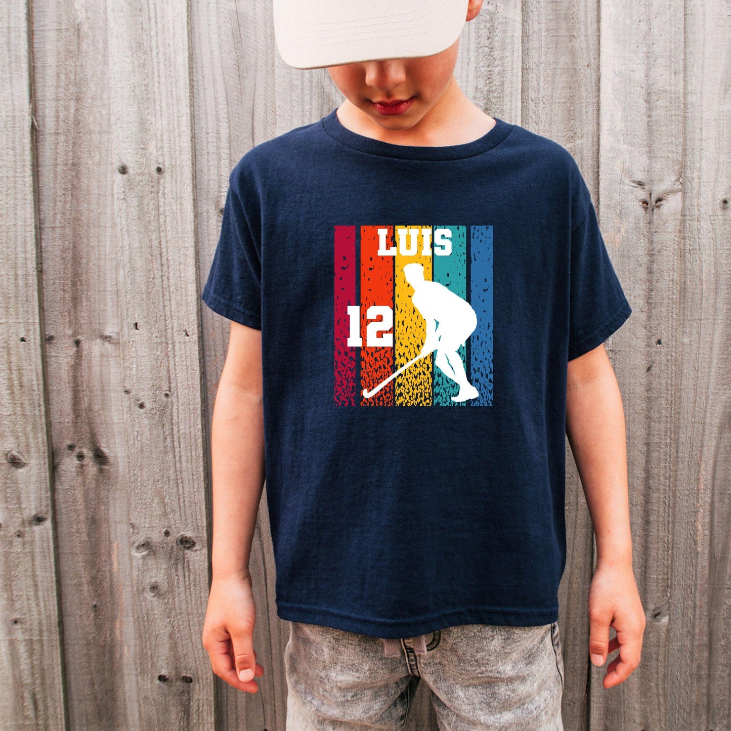 Feld Hockey Shirt für Kinder - personalisiert mit Name & Zahl - auch für Erwachsene