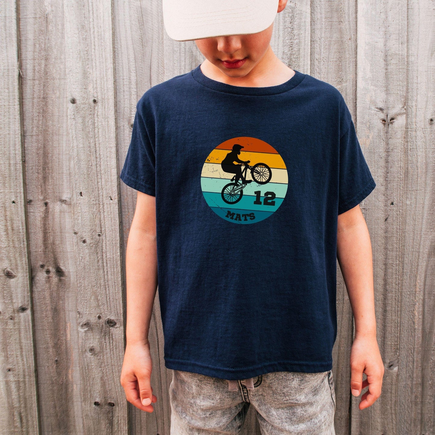 Mountainbike MTB Geburtstagsshirt Kinder – personalisiert mit Name & Zahl - auch für Erwachsene
