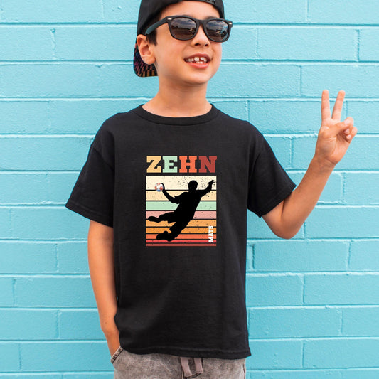 Handball Geburtstagsshirt für Kinder - personalisiert mit Name & Zahl - auch für Erwachsene