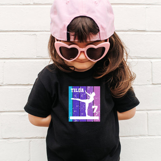 Kinder Turnen Shirt - personalisiert mit Name & Zahl - auch für Erwachsene