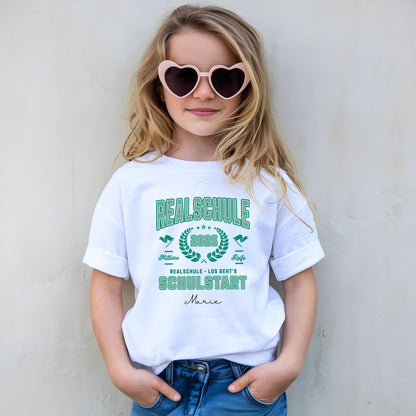 Realschule Schulstart 2026 personalisiert mit Name & Schuljahr - T-Shirt Weiterführende Schule - Ansicht 1