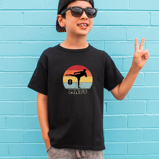 Karate Judo Shirt für Kinder - personalisiert mit Name & Zahl - auch für Erwachsene