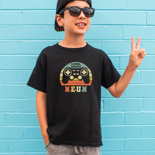 Gamer Shirt für Kinder - personalisiert mit Name & Zahl - Level Unlocked