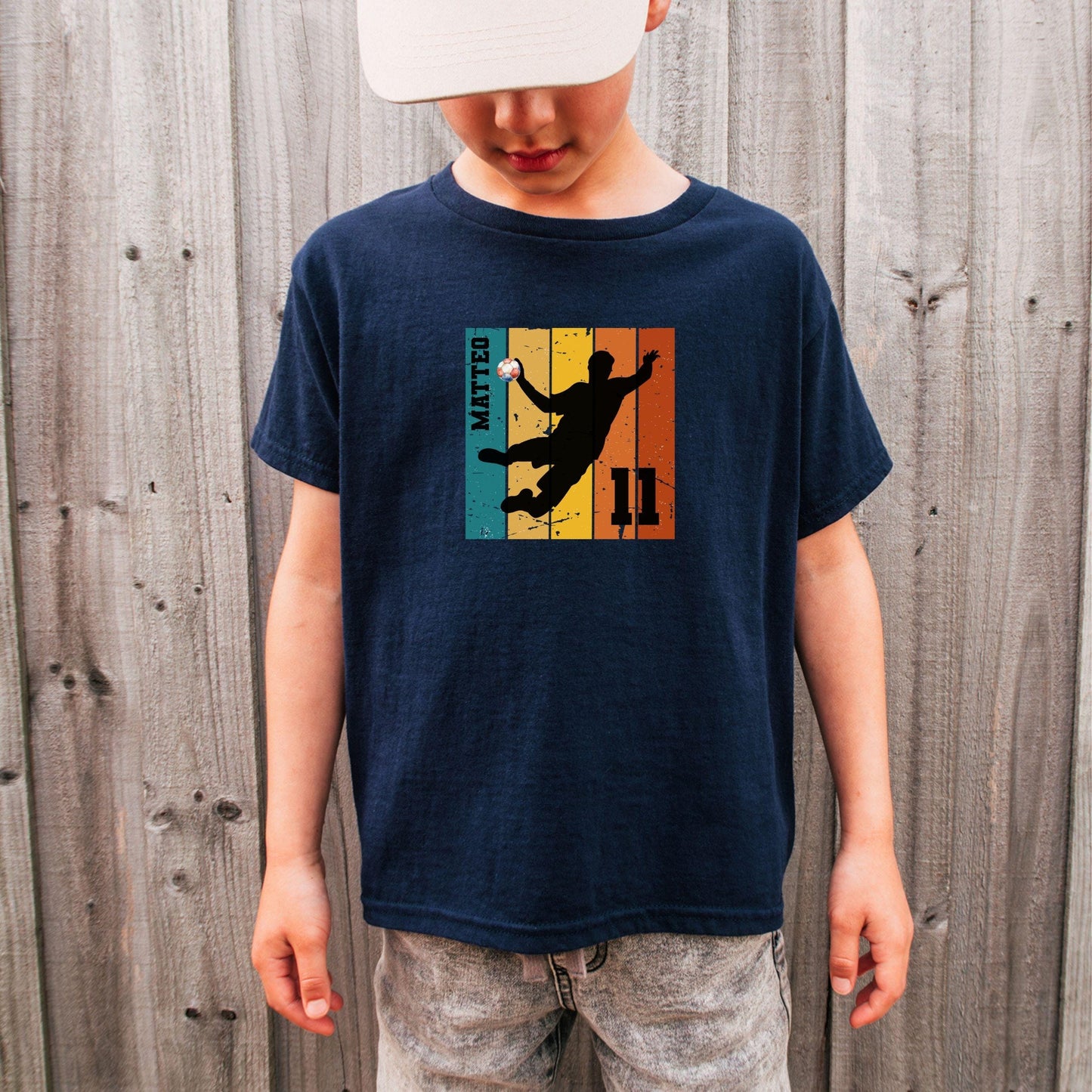 Handball Shirt für Jungen - personalisiert mit Name & Zahl - Handballer Geschenk Kinder & Erwachsene