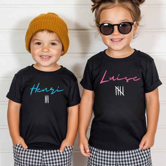 Strichliste Geburtstagsshirt Kinder – personalisiert mit Name & Zahl (Striche)