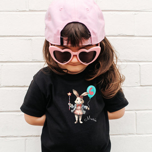 Zirkus Hase Geburtstagsshirt für Kinder - Personalisiert mit Name & Zahl