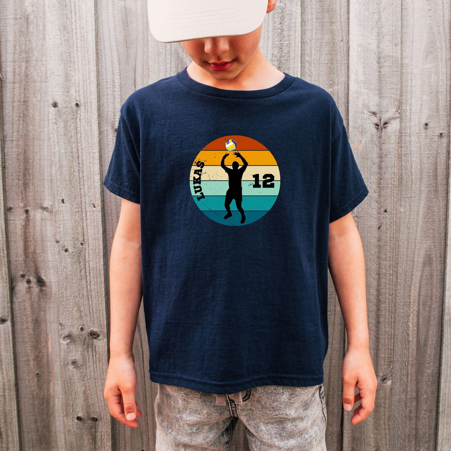 Volleyball Shirt für Kinder - personalisiert mit Name & Zahl - auch für Erwachsene
