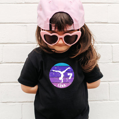 Turnen Mädchen Turnen Shirt - personalisiert mit Name & Zahl - Ansicht 1