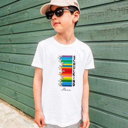 Einschulung Shirt Schulkind Buntstifte - personalisiert mit Name - Ansicht 3
