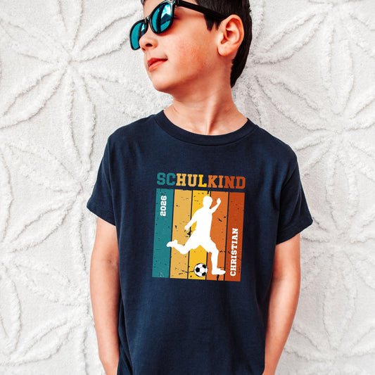 Schulkind Fußball T-Shirt personalisiert mit Name und Schuljahr – Fußball Shirt zur Einschulung