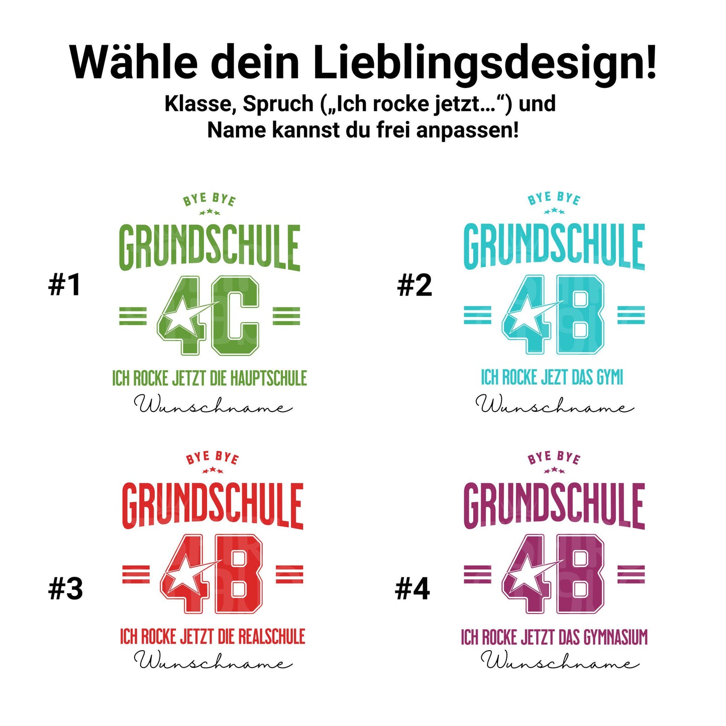 Ich rocke jetzt das Gymnasium, Realschule T-Shirt personalisiert