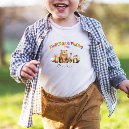 Waldtiere Kindergartenkind Shirt 2026 personalisiert mit Name & Jahr Kita Start - Ansicht 2