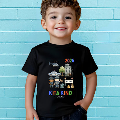 Polizei Kita Kind 2026 T-Shirt – personalisiert mit Name & Jahr Kita Start - Ansicht 3