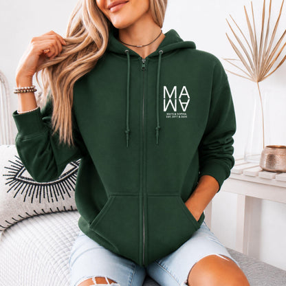 Mama Sweatjacke Zip Hoodie- Personalisiert mit Kindername & Geburtsjahr - Ansicht 2