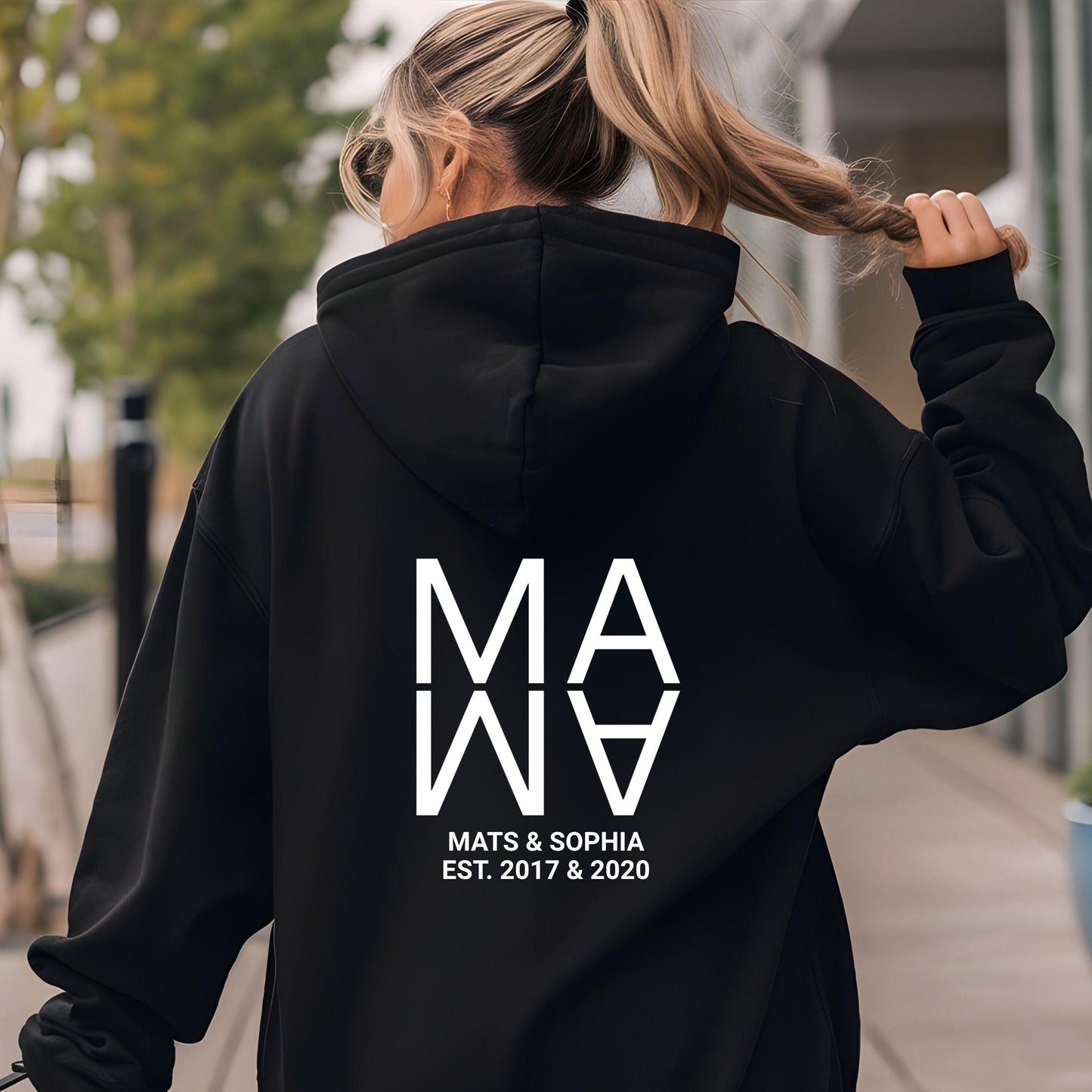 Mama Sweatjacke personalisiert mit Kindernamen – Full Zip Hoodie für Mama