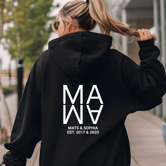 Mama Sweatjacke personalisiert mit Kindernamen – Full Zip Hoodie für Mama