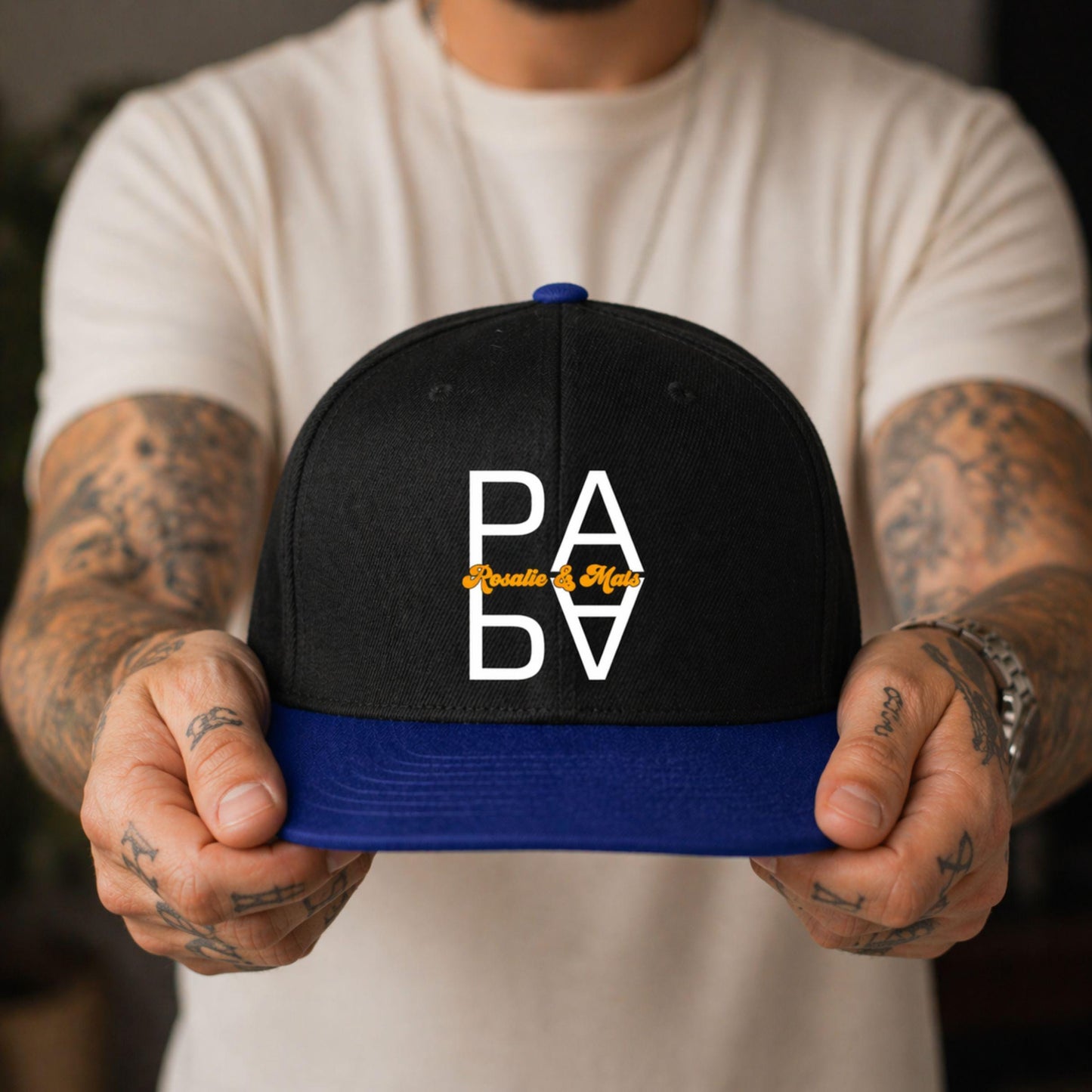 Papa Snapback Cap personalisiert mit Namen – Geschenk für Papa
