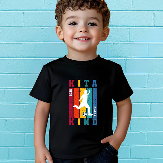 Kita Kind Fußball Shirt personalisiert mit Name & Jahr Kita Start - Ansicht 1