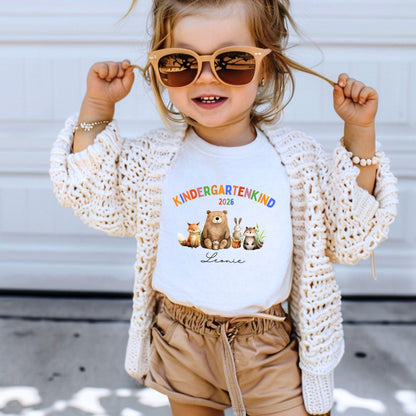 Waldtiere Kindergartenkind Shirt 2026 personalisiert mit Name & Jahr Kita Start - Ansicht 1