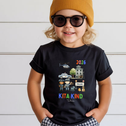Polizei Kita Kind 2026 T-Shirt – personalisiert mit Name & Jahr Kita Start - Ansicht 2