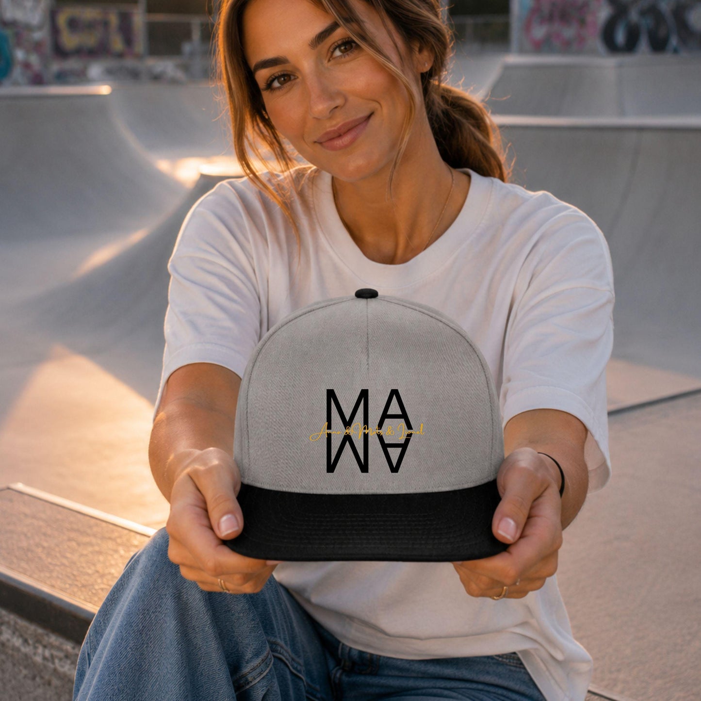 Mama Snapback Cap personalisiert mit Kindernamen - Geschenk für Mama - Ansicht 2
