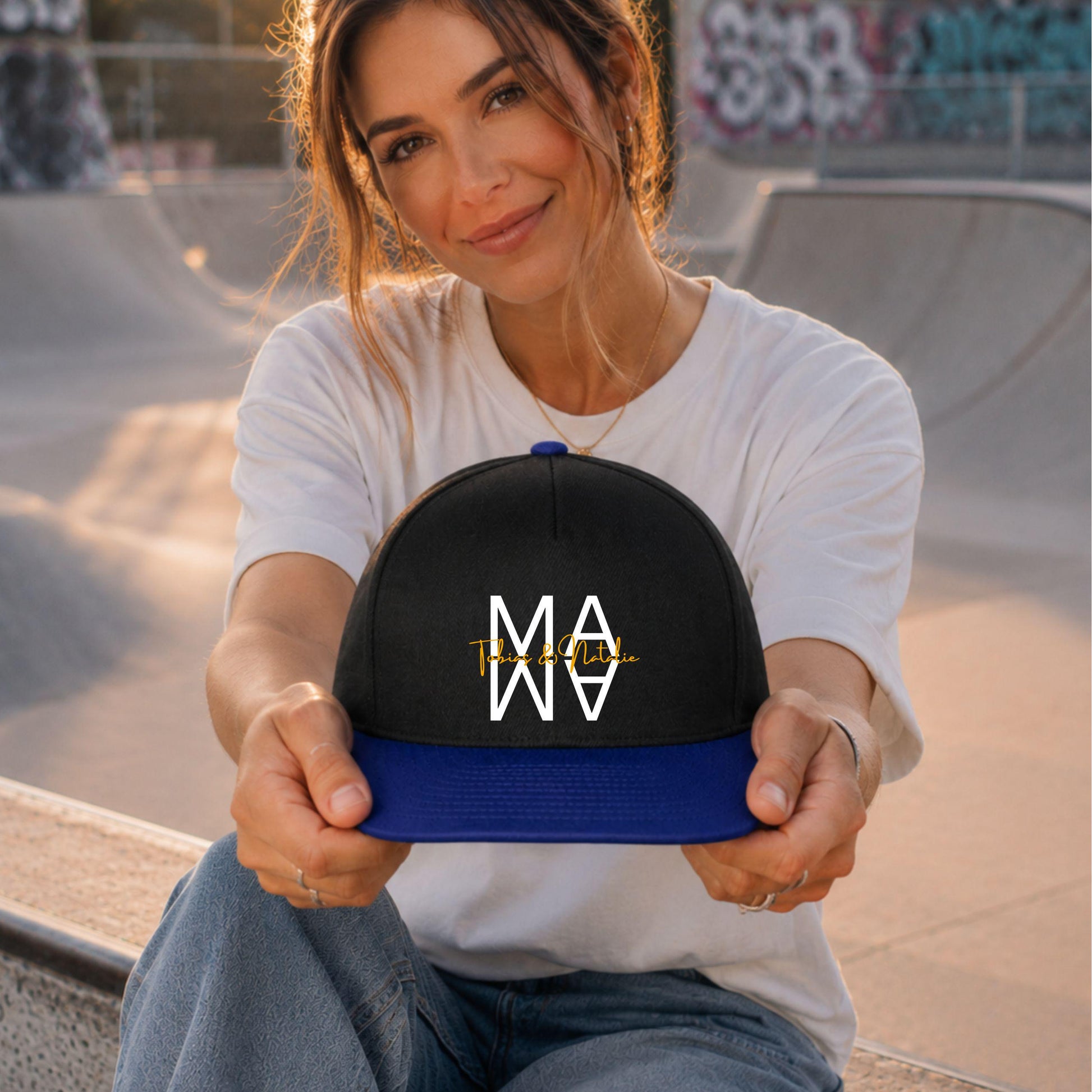Mama Snapback Cap personalisiert mit Kindernamen - Geschenk für Mama - Ansicht 1