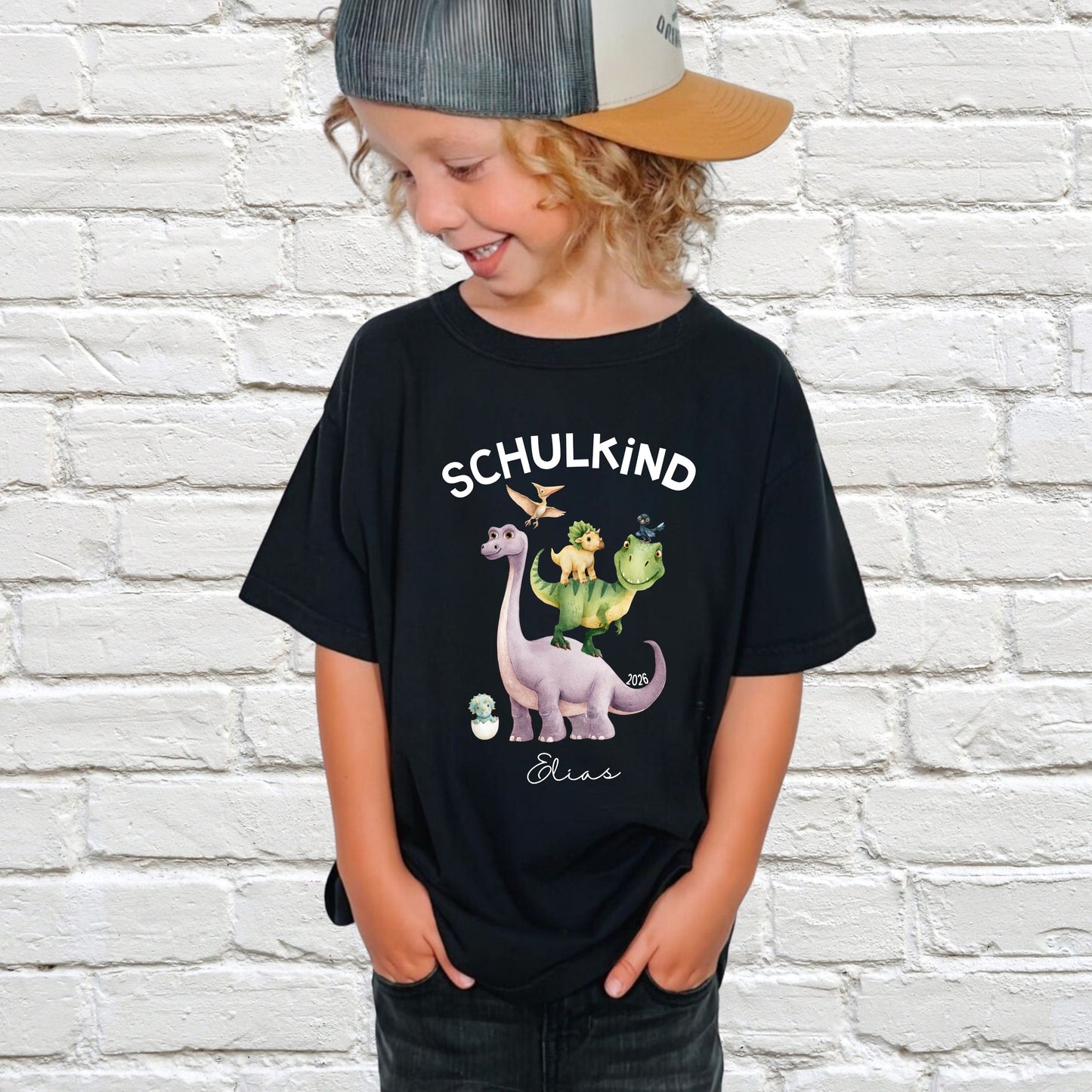 Dino Einschulung Shirt personalisiert mit Name & Schuljahr
