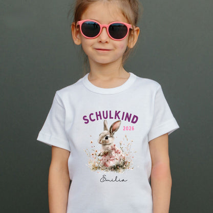 Hase Schulkind Shirt personalisiert mit Name & Schuljahr |