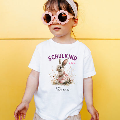 Hase Schulkind Shirt personalisiert mit Name & Schuljahr |